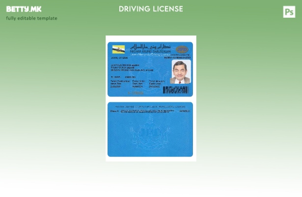 Шаблон за возачка дозвола од брунеј во модерен стил